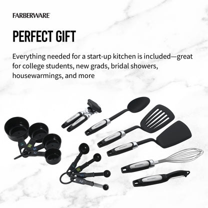 Professional 14-Piece Kitchen Tool and Gadget Set in Black