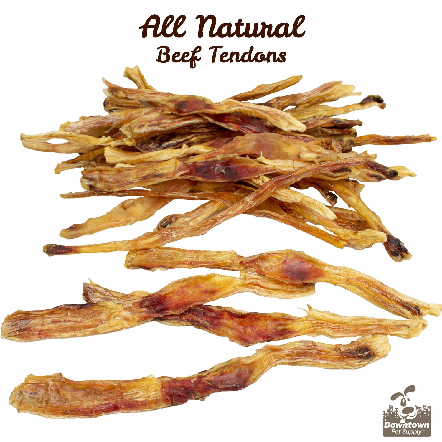 Downtown Pet Supply Dog Treats Beef Tendons Dog Chews 9-12&quot; Long, 25 Pack