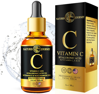 Vitamin C Anti Aging Facial With Hyaluronic Acid Facial Serum 1 oz