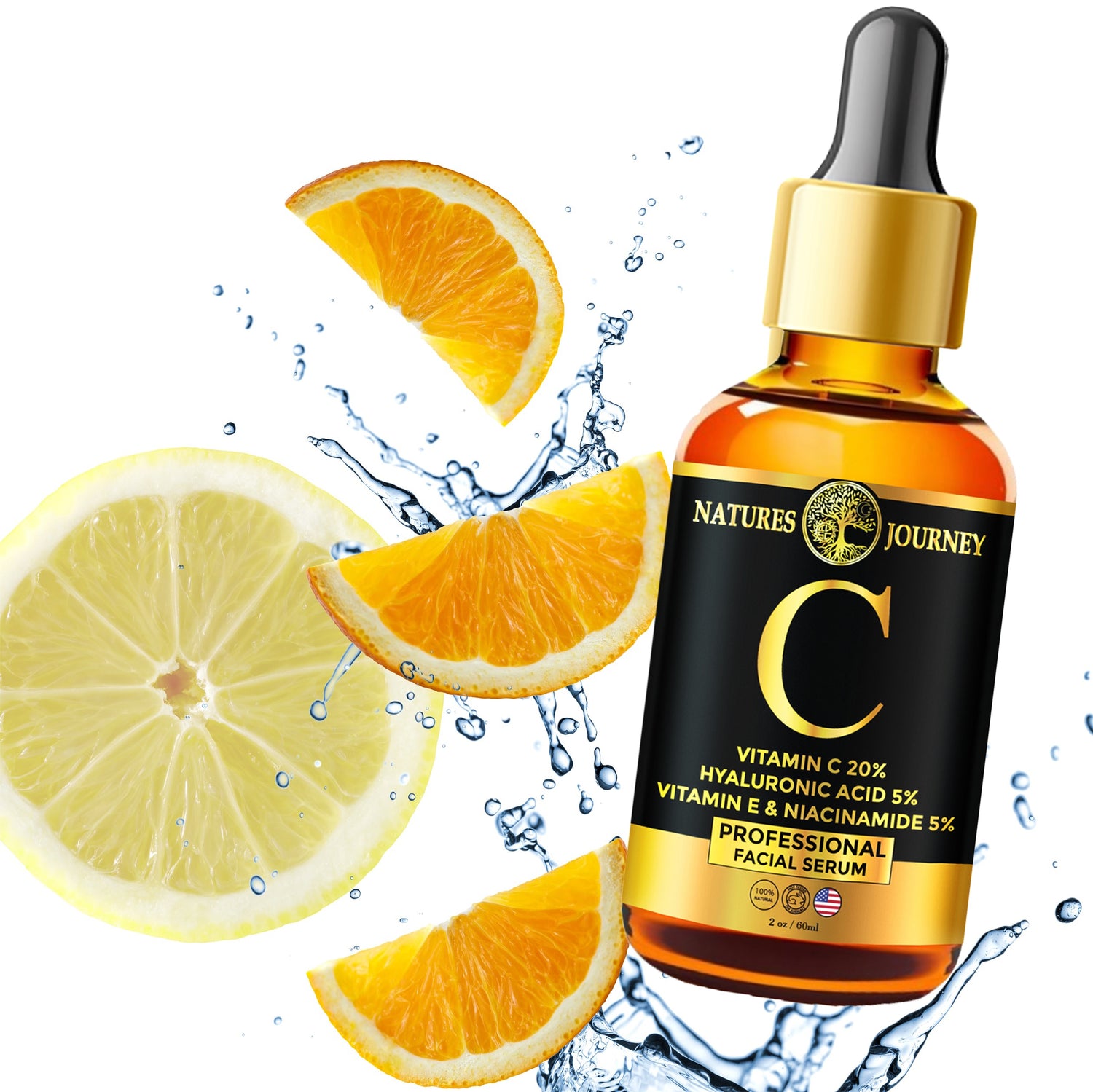 Vitamin C Anti Aging Facial With Hyaluronic Acid Facial Serum 1 oz