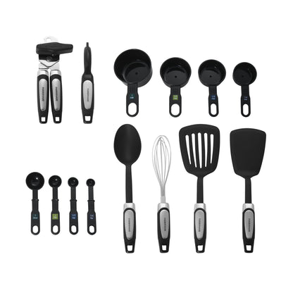 Professional 14-Piece Kitchen Tool and Gadget Set in Black