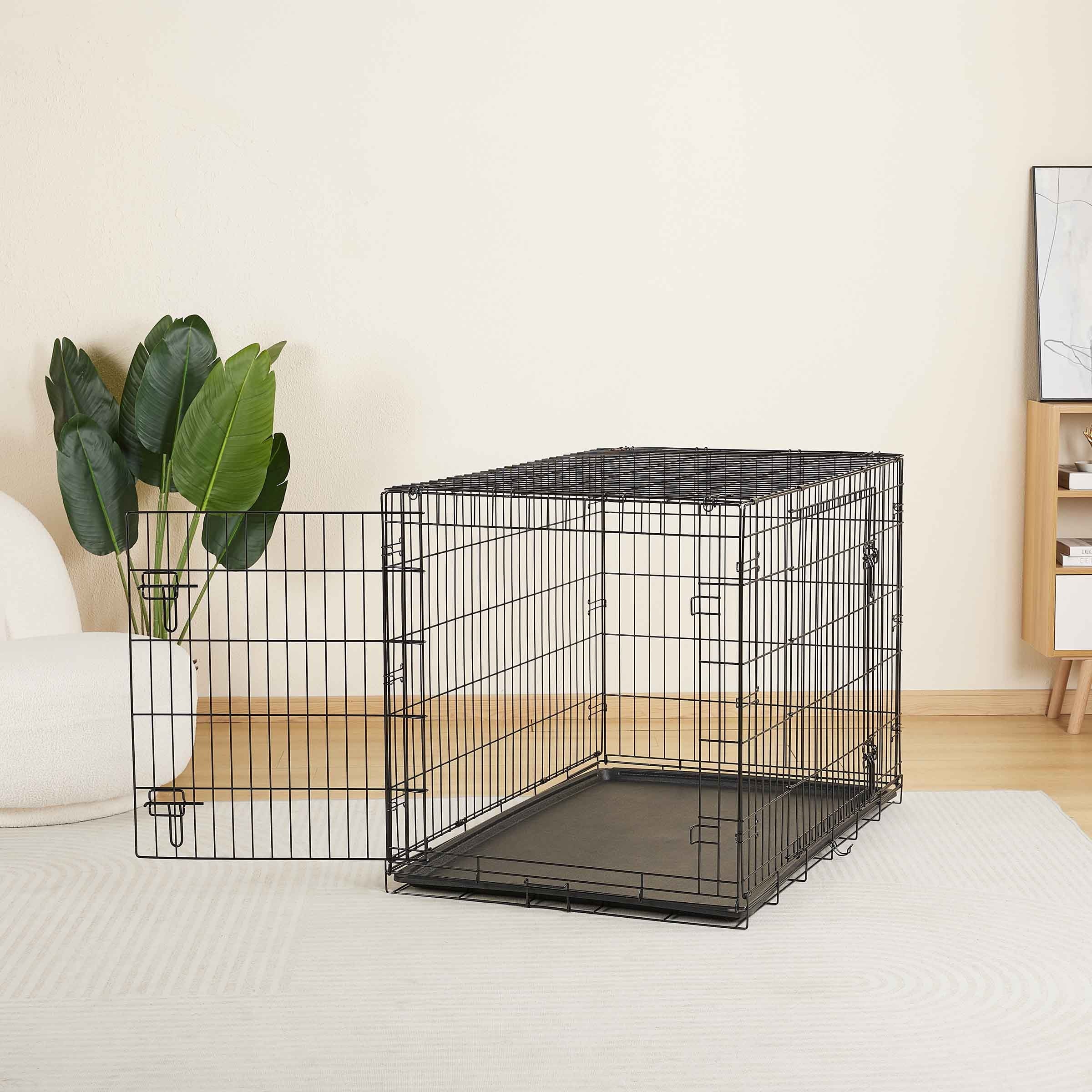 Vibrant Life Double Door Metal Wire 42&quot; Dog Crate, Leak-Proof Pan and Divider for Dogs Upto 90 Lb