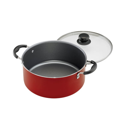 Primaware 18 Piece Non-Stick Cookware Set, Red