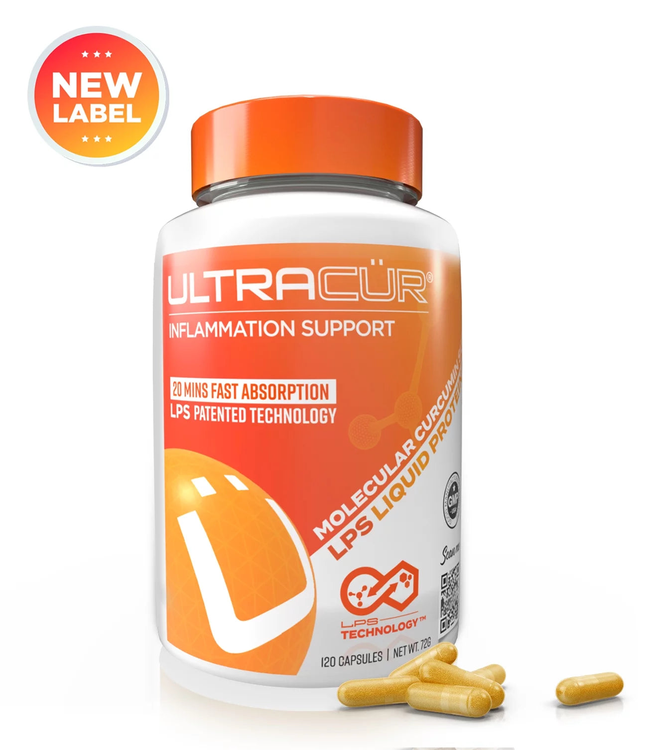 Ultracur - Turmeric Curcumin - Fast Acting Highly Bioavailable Curcumin - &quot;The Curcumin You CAN Feel&quot;™ -120 Vegetarian Capsules. Balance Your Inflammation System Naturally.