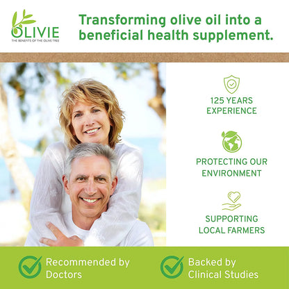 Organic Antioxidant Polyphenols Rich Olive Leaf Extract Supplement Capsules OLIVIE | Hydroxytyrosol Oleuropein anti Aging Supplement | 40 Capsules