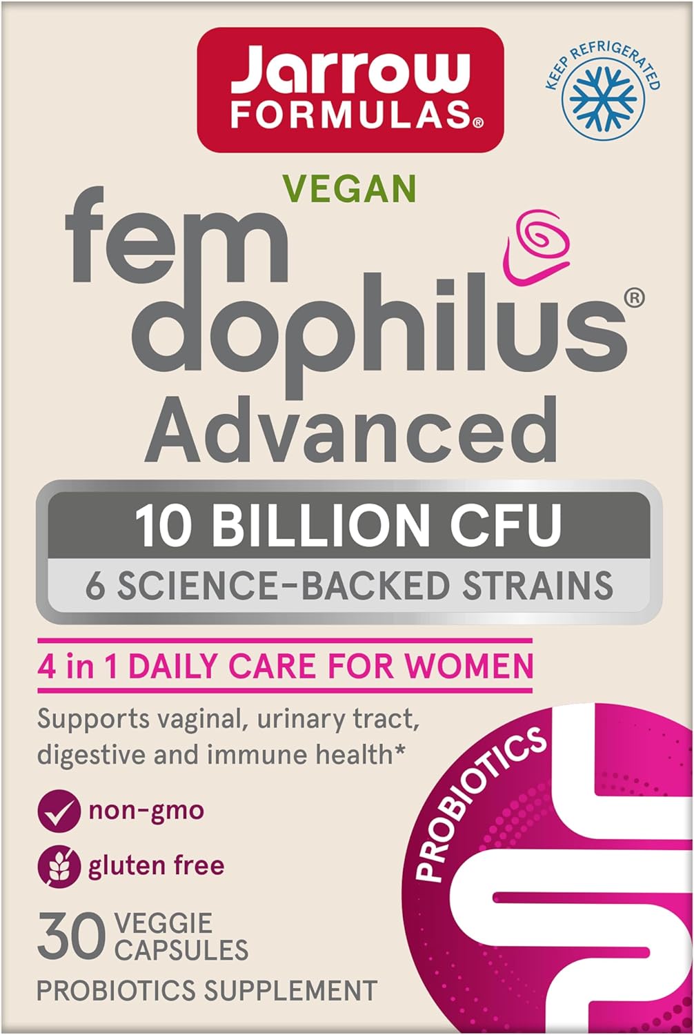 JARROW FORMULAS Fem-Dophilus Advanced 140mg, 30 CT