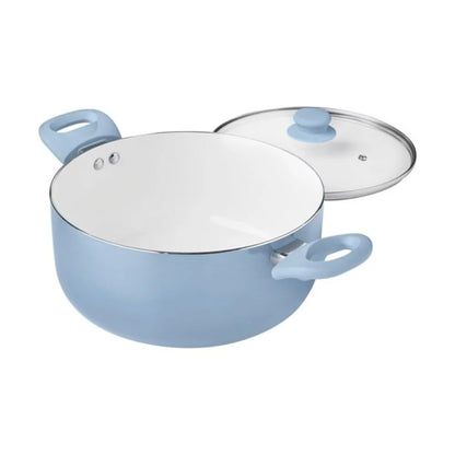 12Pc Ceramic Cookware Set, Blue Linen