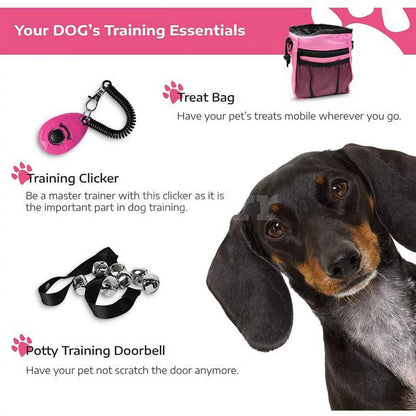 SETONWARE Puppy Starter Kit, Dog Toys, Dog Bed Blankets, Puppy Dog Grooming Tool, Training, Toys, Training Bells Dog Leashes Accessories for Dogs Gift for New Puppies Pink 23 Pieces