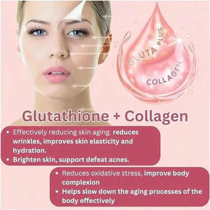 Glutathione Collagen Glow Gummies, Glutathione Collagen Gummies for Women, Glow Beauty Collagen Gummies for Dark Spot, Korean Organic Collagen Gummies for Skin Care Anti-Aging