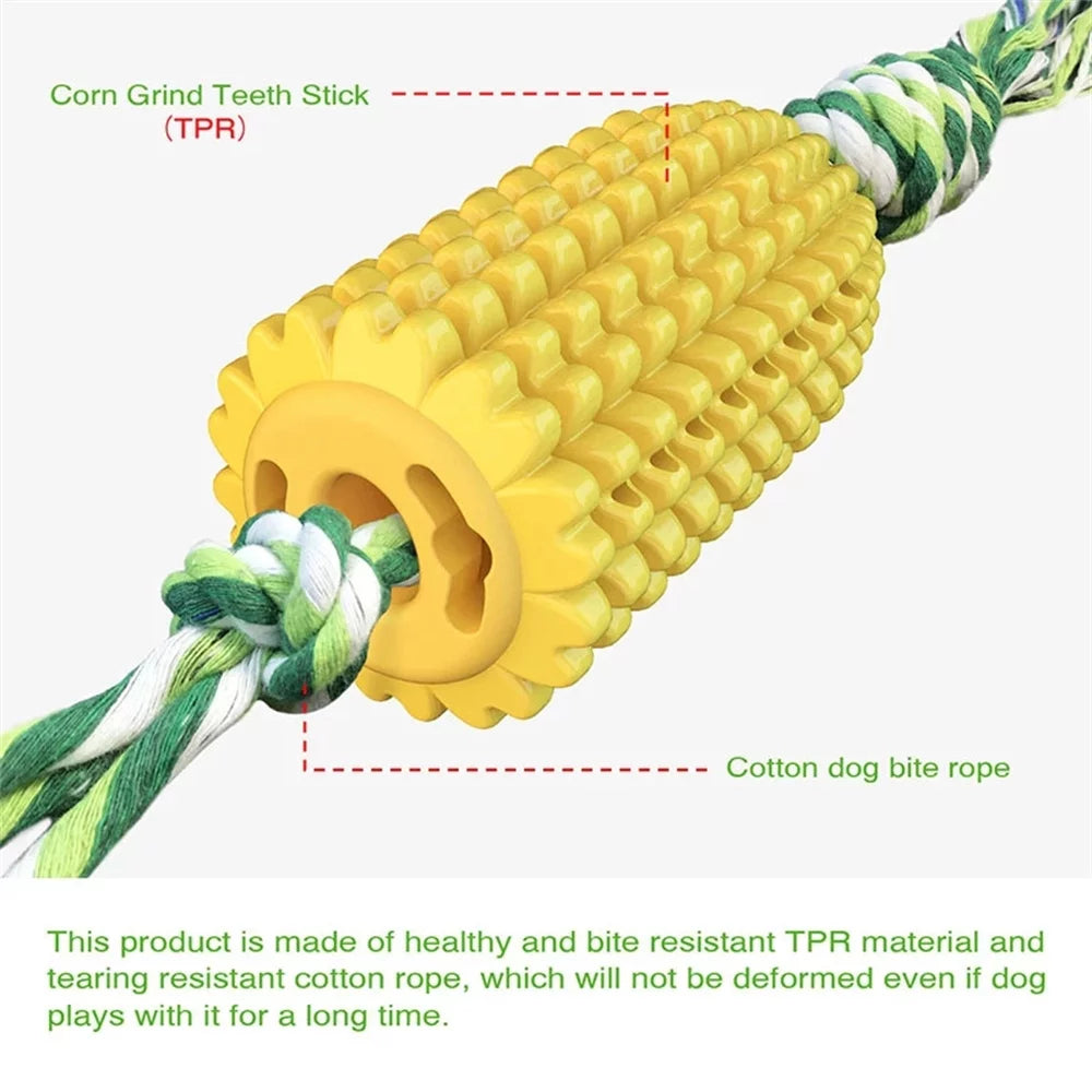 6Pieces Dog Corn-Shaped Toy Puppy Chew Cleaning Teeth Toys Pet Molar Stick Anti-Bite Pet Supplies for Large and Medium-Sized Dogs