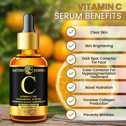 Vitamin C Anti Aging Facial Serum Hyaluronic Acid 2 oz