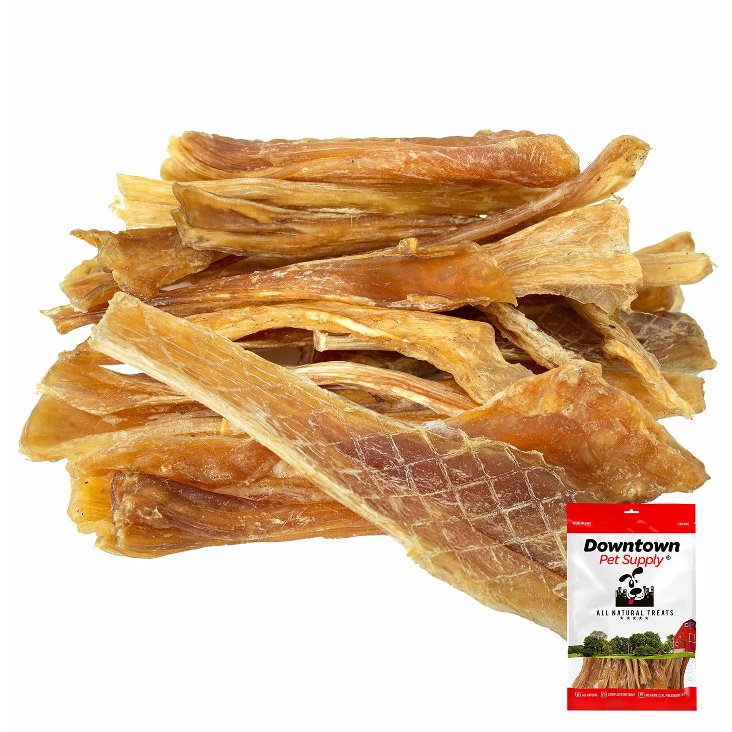 Downtown Pet Supply Dog Treats Beef Tendons Dog Chews 9-12&quot; Long, 25 Pack