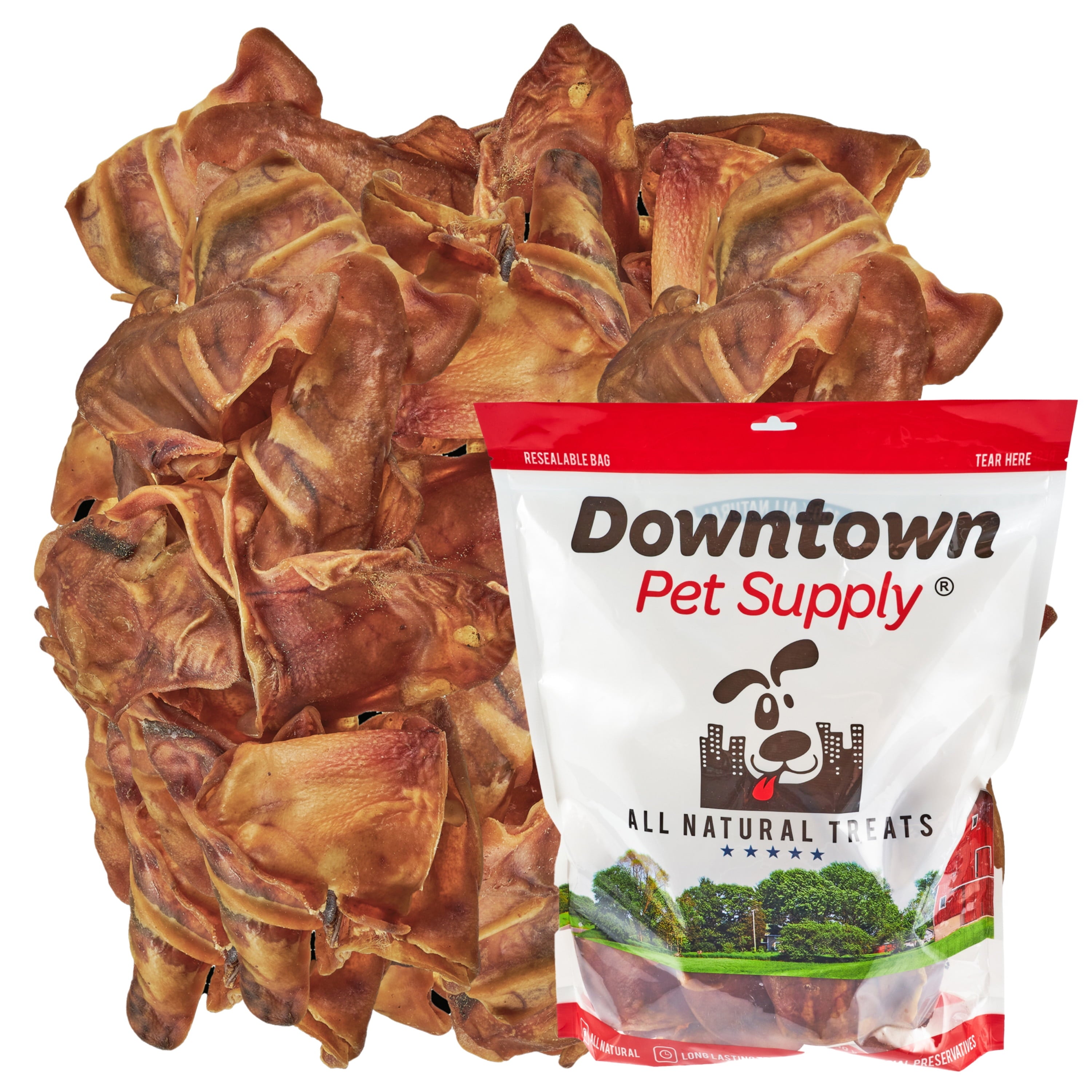 Downtown Pet Supply Pig Ears for Dogs Jumbo Pigs Ears Dog Chews 35 Pack