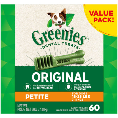 Greenies Petite Original Flavor Dental Treats for Dogs, 54 Oz Box