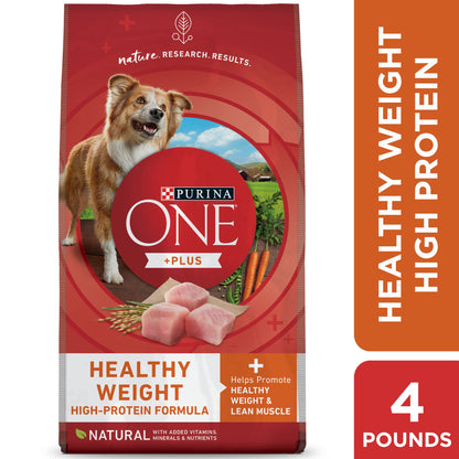 Purina One +Plus Dry Dog Food High Protein Healthy Weight, Real Turkey 40 Lb Bag