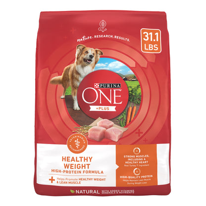 Purina One +Plus Dry Dog Food High Protein Healthy Weight, Real Turkey 40 Lb Bag