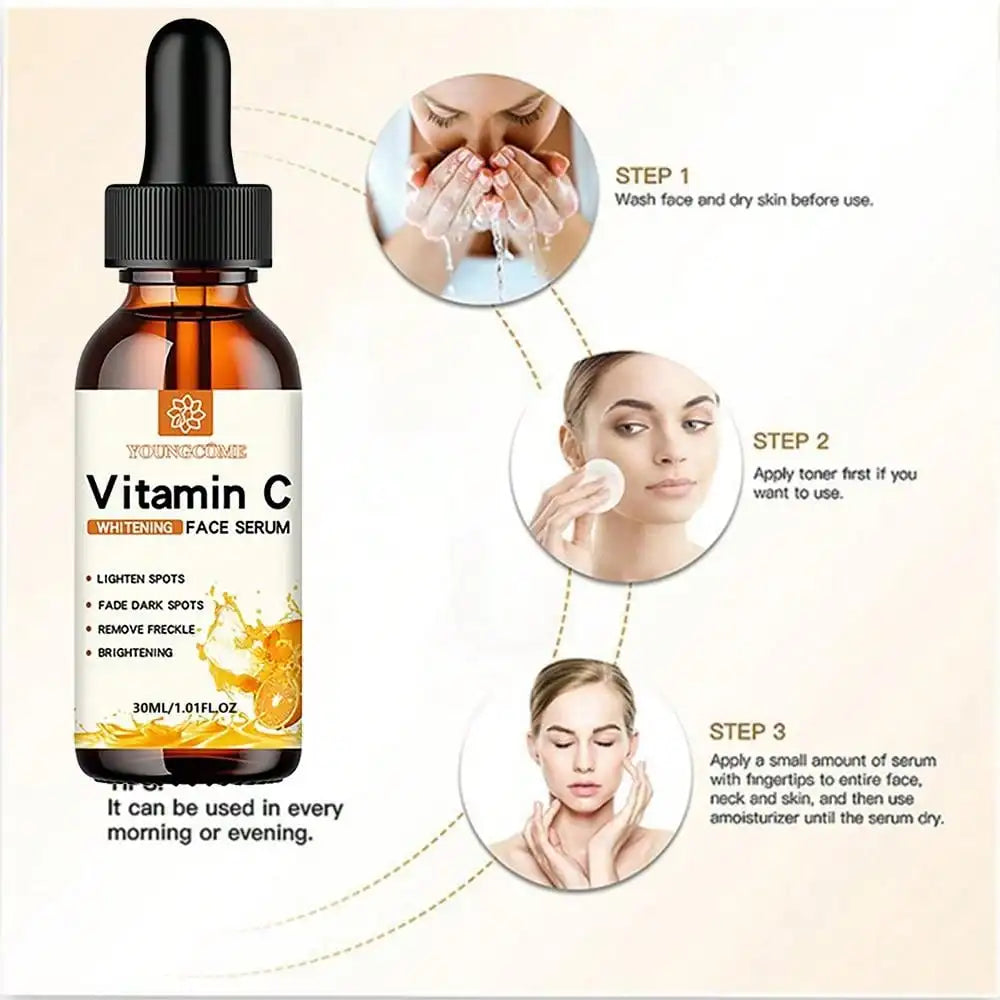 Vitamin C Facial Essence Contains Hyaluronic Acid Dark Spot Remover Moisturizing Repair Anti-aging Essence Facial Skin Care 30ml