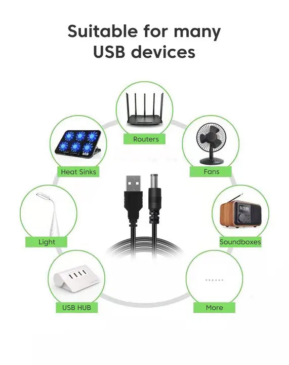 USB to DC Power Cable 5V To 12V Boost Converter 8 Adapters USB to DC Jack Charging Cable for Wifi Router Mini Fan Speaker