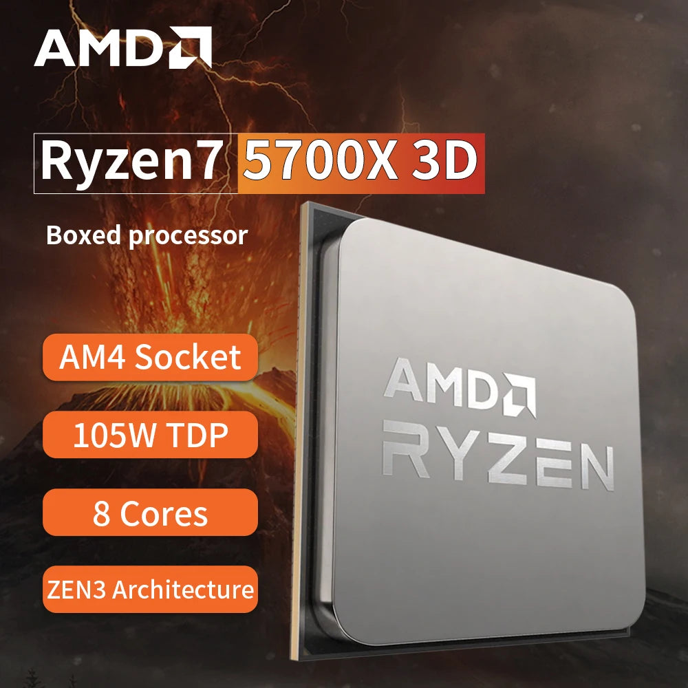 New  AMD Ryzen 7 5700X3D - R7 5700X3D 5000 Series 8-Core 4.1 GHz Socket AM4 Thread CPU Processor  New but without fan Game Cache