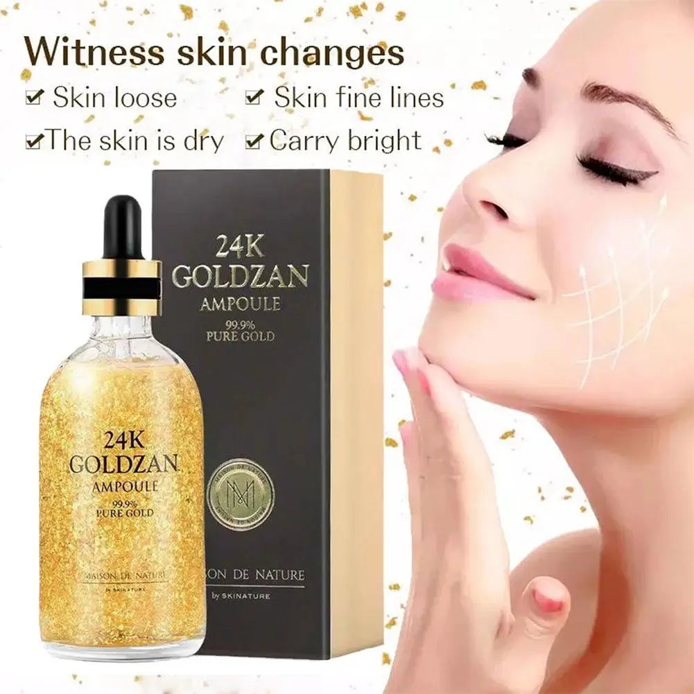 100ml 24k Gold Hyaluronic Acid Nicotinamide Face Serum Anti Aging Facial Lifting Collagen Essence Skin Care Whitening Serum