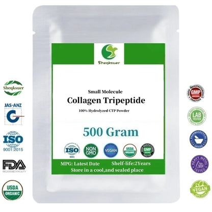 50-1000g 100% Hydrolyzed CTP Collagen Tripeptide Powder,Food/Cosmetic Grade,Reduce Wrinkle,Skin Whitening and Smooth,Delay Aging