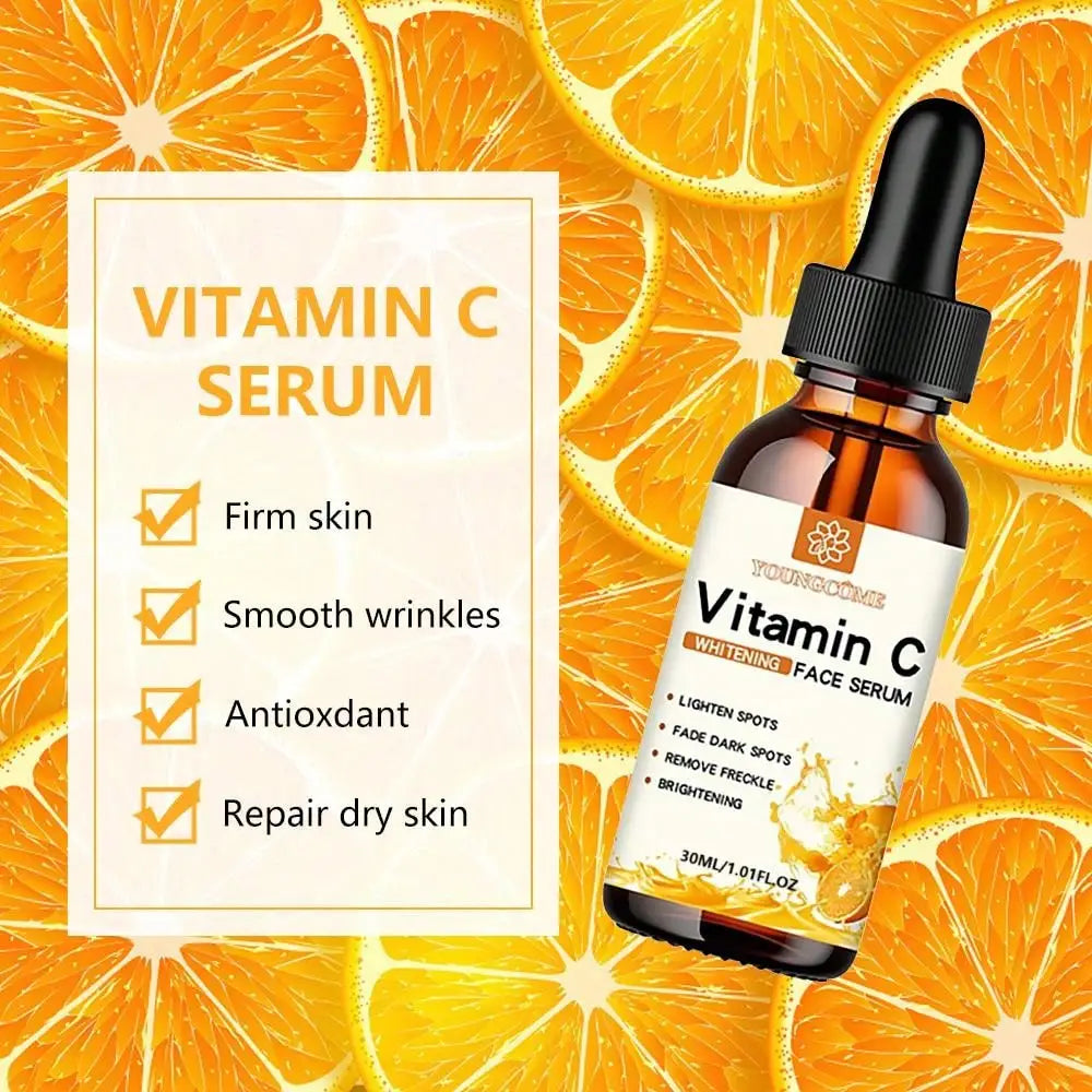 Vitamin C Facial Essence Contains Hyaluronic Acid Dark Spot Remover Moisturizing Repair Anti-aging Essence Facial Skin Care 30ml