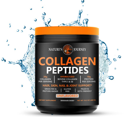 Grass Fed Collagen Peptides Powder - Paleo &amp; Keto Friendly, Non-GMO, 16.2oz by UMB Natures Journey