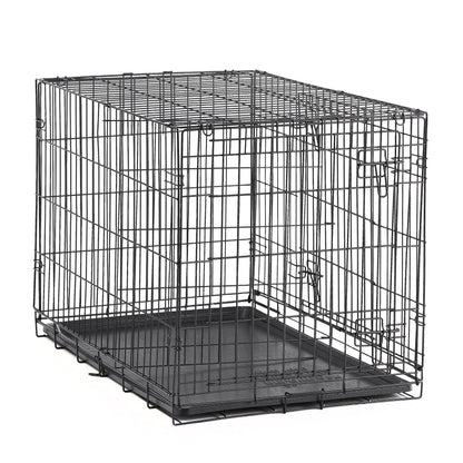 Vibrant Life Double Door Metal Wire 42&quot; Dog Crate, Leak-Proof Pan and Divider for Dogs Upto 90 Lb