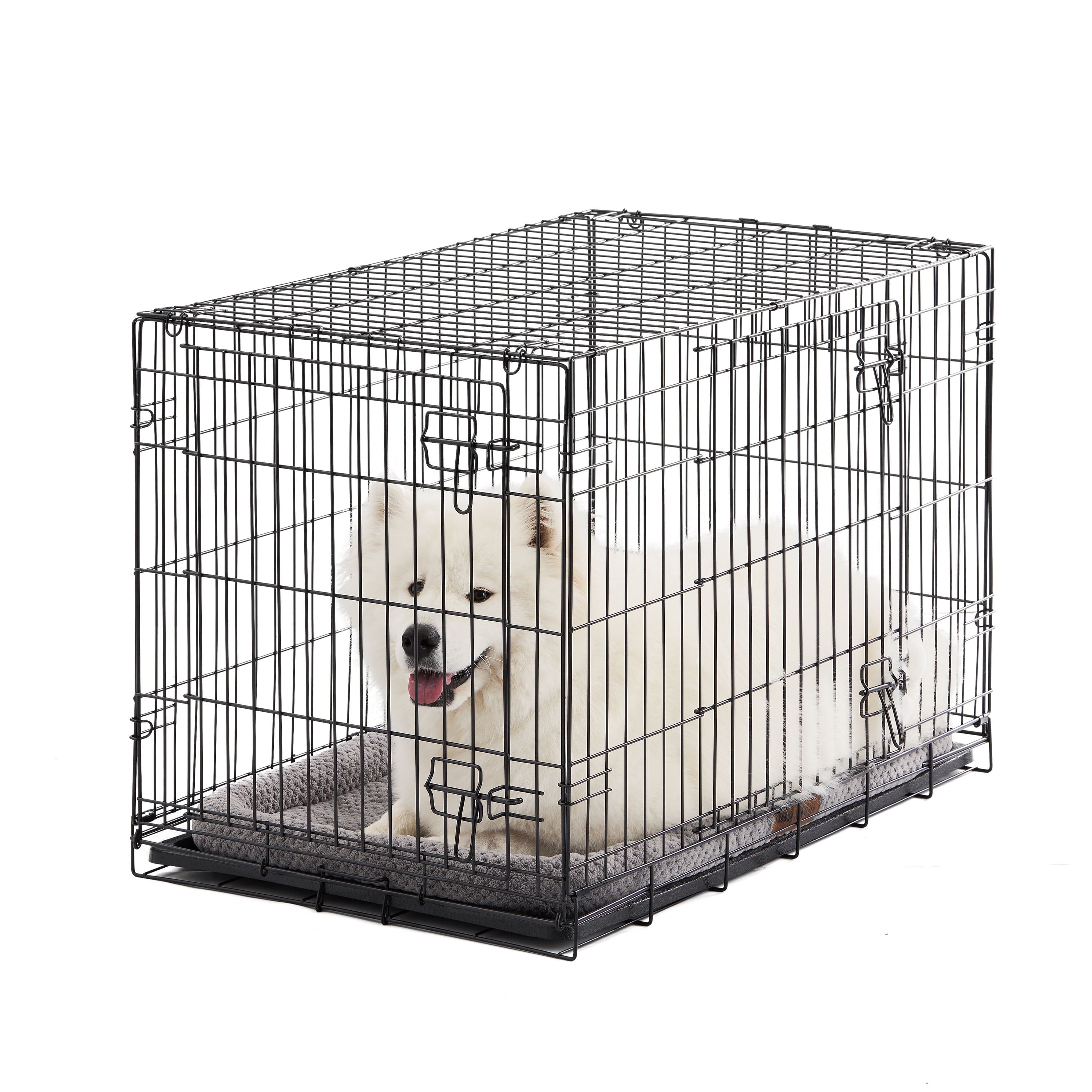 Vibrant Life Double Door Metal Wire 42&quot; Dog Crate, Leak-Proof Pan and Divider for Dogs Upto 90 Lb