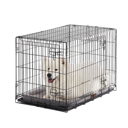 Vibrant Life Double Door Metal Wire 42&quot; Dog Crate, Leak-Proof Pan and Divider for Dogs Upto 90 Lb