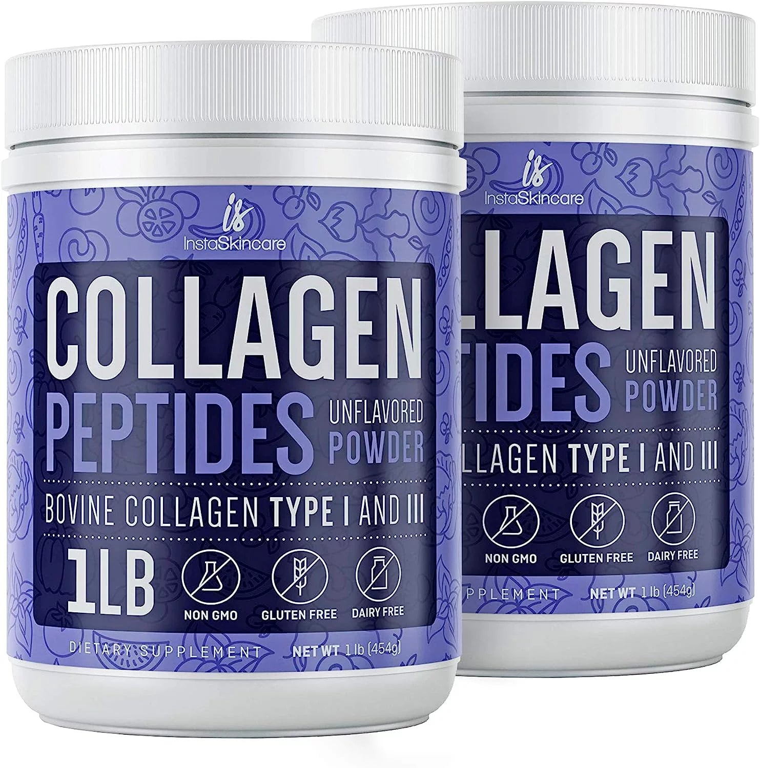 4 Pack Premium Collagen Peptides Powder Hydrolyzed Anti-Aging Protein 1 LB