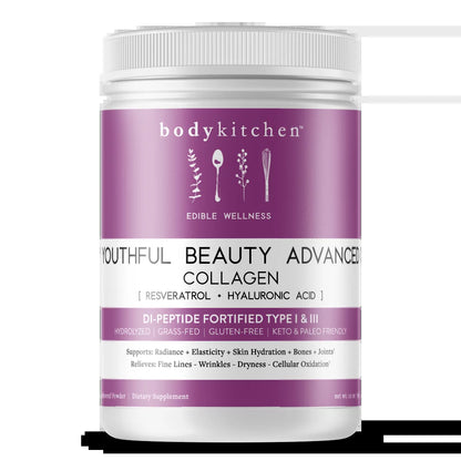 Body Kitchen Youthful Beauty Advanced Collagen Peptides Powder Supplement, Unflavored, 30 Servings