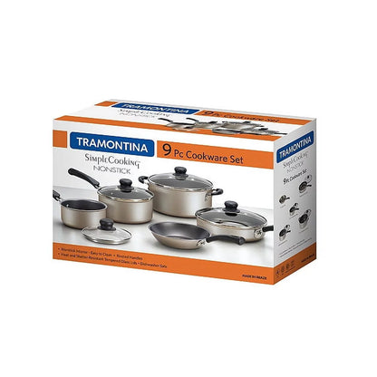 9-Piece Non-Stick Cookware Set, Champagne