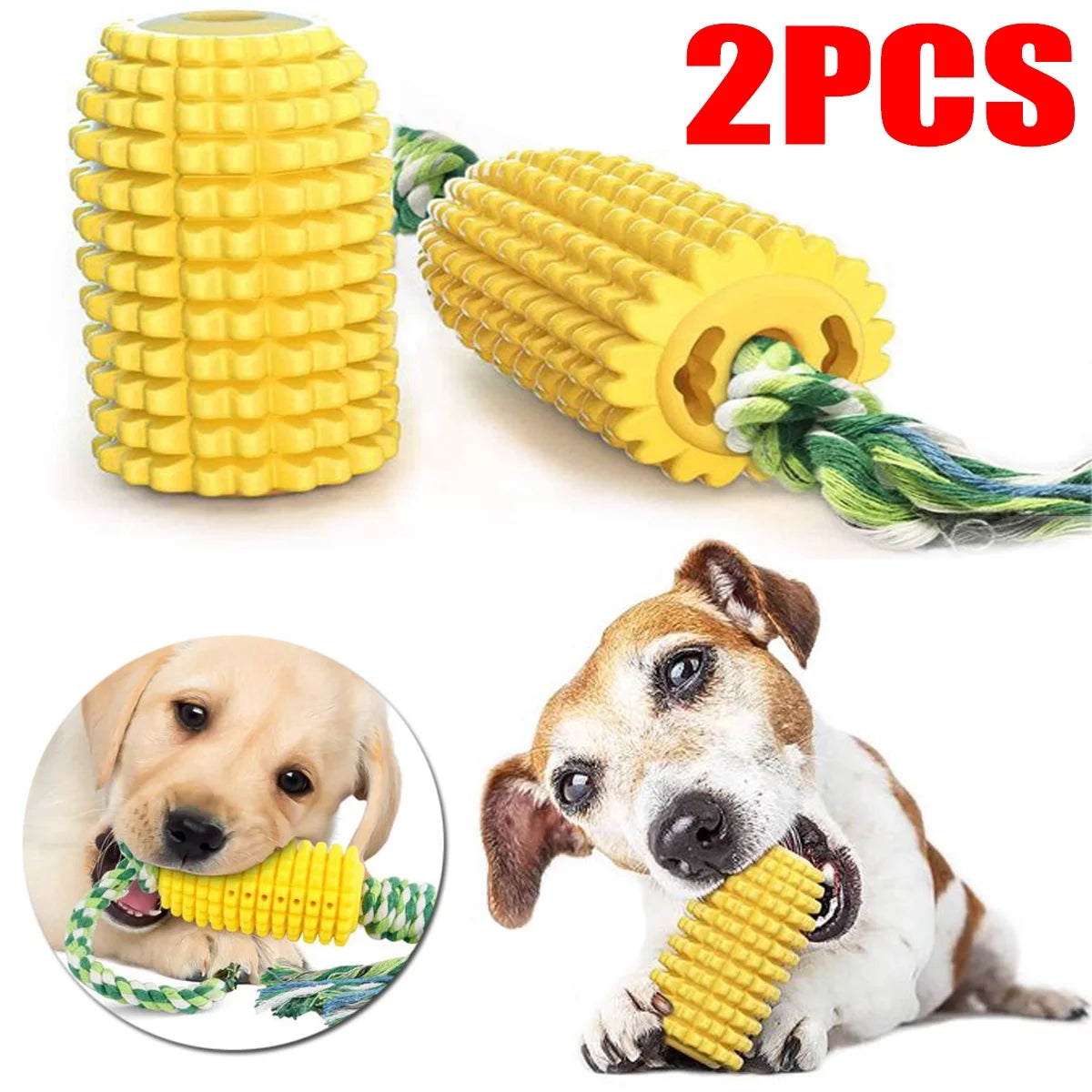 6Pieces Dog Corn-Shaped Toy Puppy Chew Cleaning Teeth Toys Pet Molar Stick Anti-Bite Pet Supplies for Large and Medium-Sized Dogs