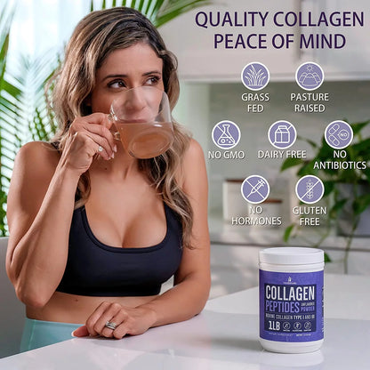 4 Pack Premium Collagen Peptides Powder Hydrolyzed Anti-Aging Protein 1 LB