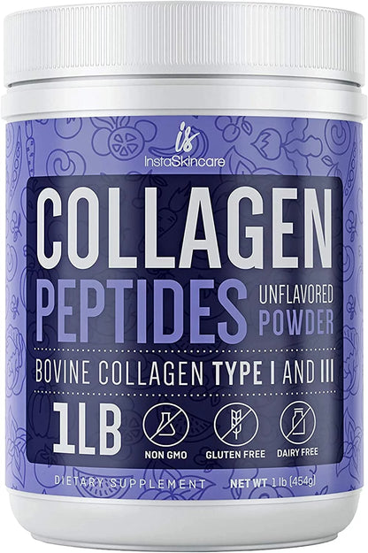 4 Pack Premium Collagen Peptides Powder Hydrolyzed Anti-Aging Protein 1 LB