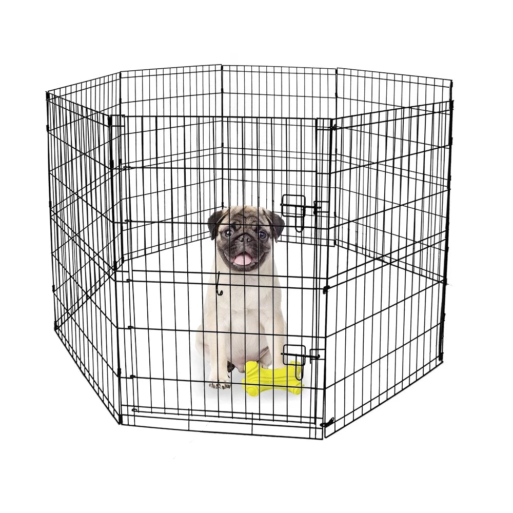 Vibrant Life 36&quot; High 8-Panel Customizable Pet Exercise Playpen with Door for Dogs Upto 70 Lb