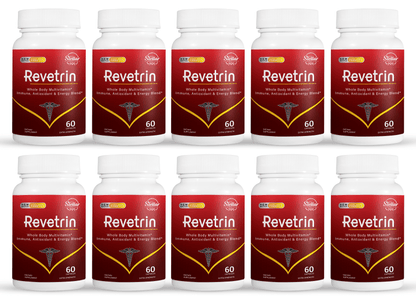 10 Pack Revetrin Total Body Renewal Anti-Aging Antioxidant Supplement-60 Capsules X10