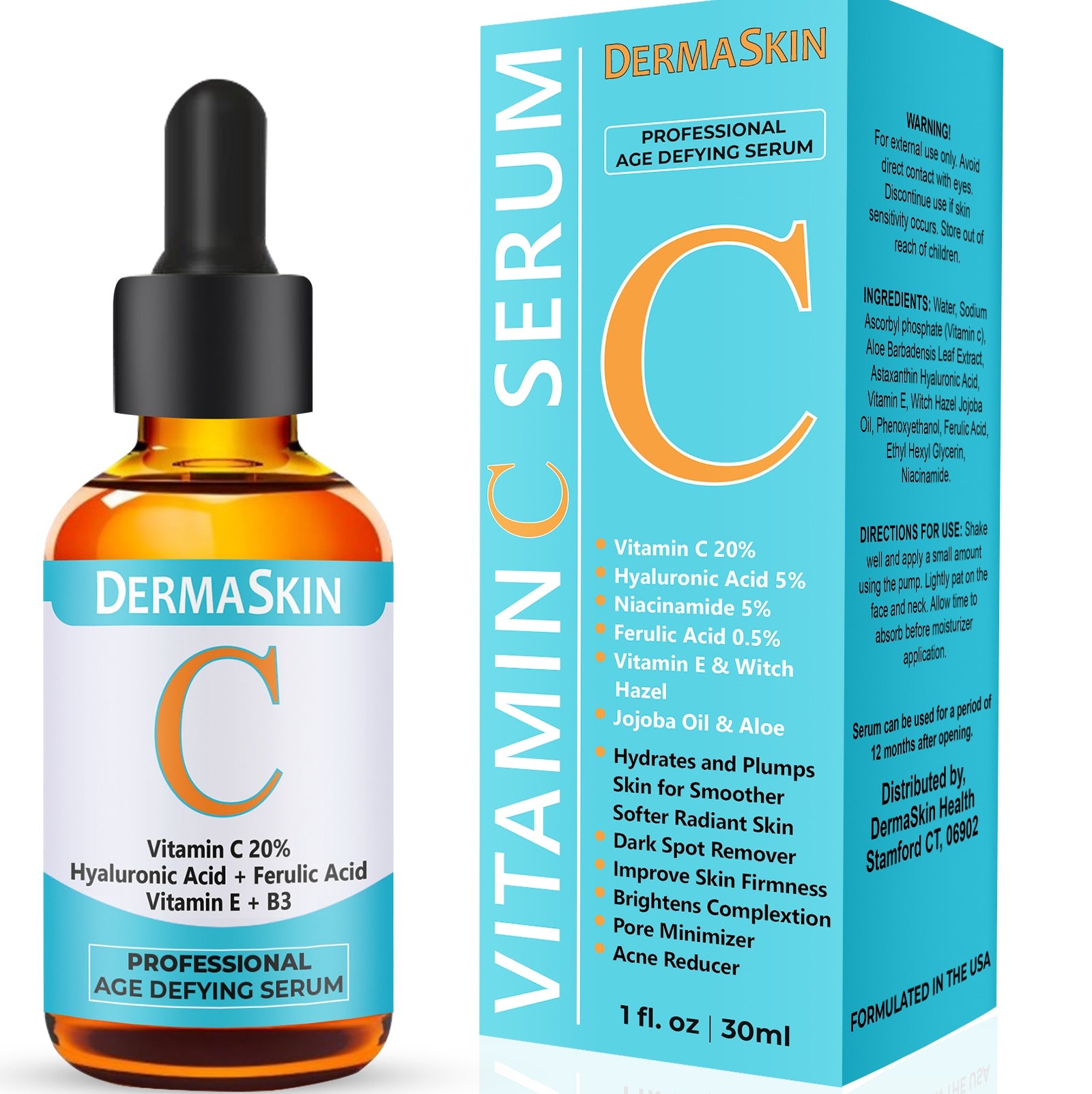 Vitamin C Face Serum With Hyaluronic Acid Facial Serum 1 oz